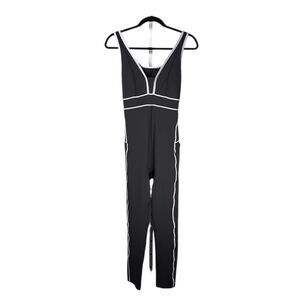Free People Movement Jumpsuit Black Reflective You're A Peach One Piece L NWT